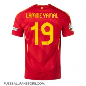 Spanien Lamine Yamal #19 Replik Heimtrikot EM 2024 Kurzarm